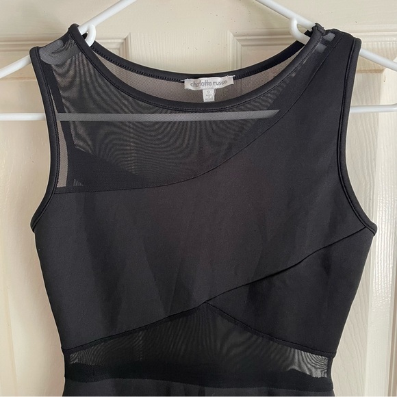 Charlotte Russe Mesh Bodycon Dress - Black - Size Small - LBD - Picture 2 of 5